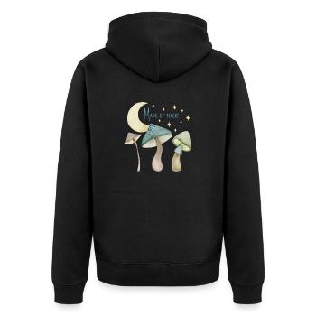 Des champignons magiques. Cadeaux pour les amateurs de champignons - Veste à capuche bio Premium Unisexe - noir - Dos - Nico (187cm)