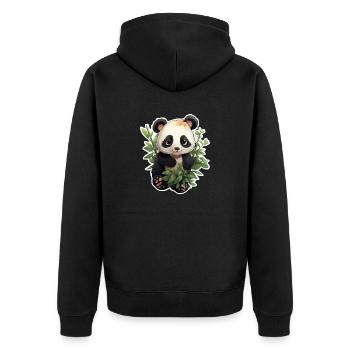 Panda Mignon - Veste à capuche bio Premium Unisexe - noir - Dos - Nico (187cm)
