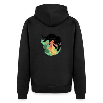 Jungle Book friends - Unisex Premium Bio Zip Hoodie - Schwarz - Hinten - Nico (187cm)