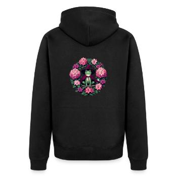 Frog Wizard - Unisex Premium Organic Zip Hoodie - black - Back - Nico (187cm)