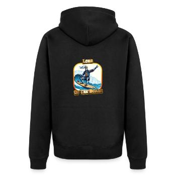 Lord of the Board - Unisex Premium Bio Zip Hoodie - Schwarz - Hinten - Nico (187cm)