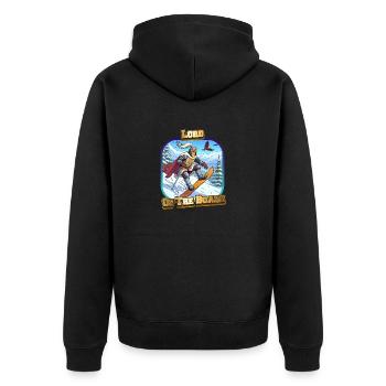 Lord of the Board - Unisex Premium Bio Zip Hoodie - Schwarz - Hinten - Nico (187cm)