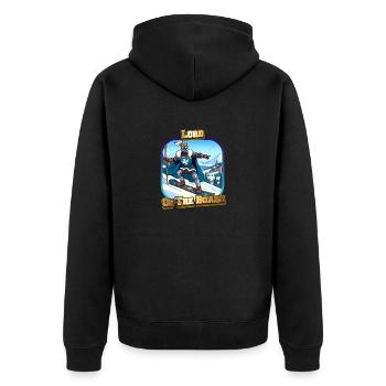 Lord Of The Board - Unisex Premium Bio Zip Hoodie - Schwarz - Hinten - Nico (187cm)
