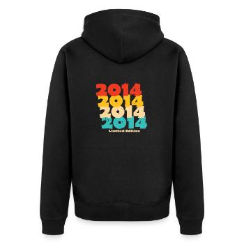 2014: Limited Edition - 10th Anniversary - Unisex Premium Organic Zip Hoodie - black - Back - Nico (187cm)