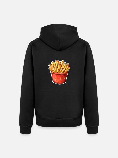 French fries portion - Unisex Premium Organic Zip Hoodie - black