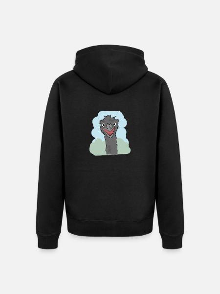 Conception d’illustration « Emu Kisses » - Veste à capuche bio Premium Unisexe - noir