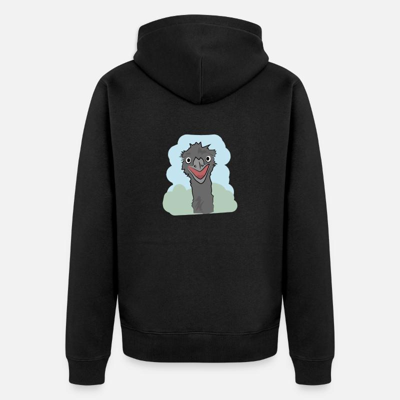 Conception d’illustration « Emu Kisses » - Veste à capuche bio Premium Unisexe - noir