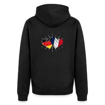 Français Allemagne Cœur France - Veste à capuche bio Premium Unisexe - noir - Dos - Nico (187cm)