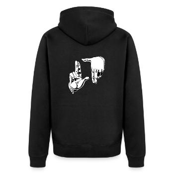 Photo à la recherche de mains - Veste à capuche bio Premium Unisexe - noir - Dos - Nico (187cm)