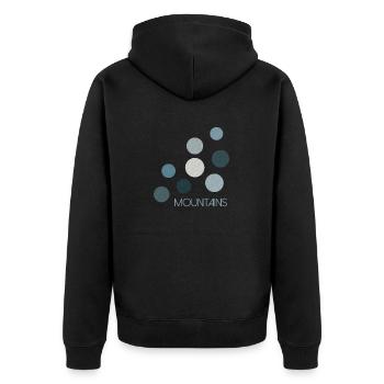 Toutes les couleurs - Montagnes - Veste à capuche bio Premium Unisexe - noir - Dos - Nico (187cm)