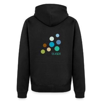 all the colours - seaside - Unisex Premium Organic Zip Hoodie - black - Back - Nico (187cm)