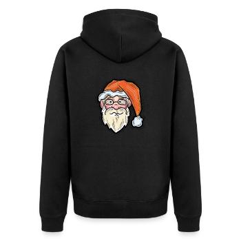 Weihnachtsmann - Unisex Premium Bio Zip Hoodie - Schwarz - Hinten - Nico (187cm)