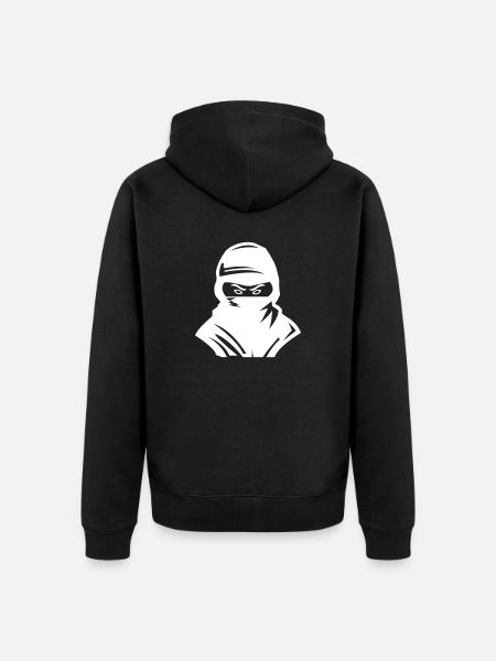 ninja - Unisex Premium Bio Zip Hoodie - Schwarz