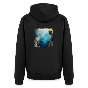 Diving is a passion - Unisex Premium Organic Zip Hoodie - black - Back - Nico (187cm)