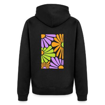 Fleurs Fleurs Vintage Rétro - Veste à capuche bio Premium Unisexe - noir - Dos - Nico (187cm)