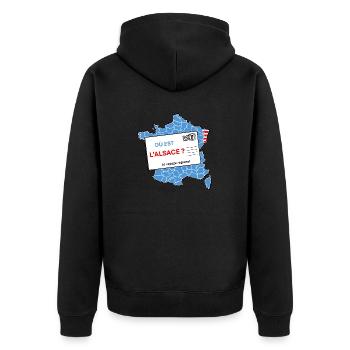 Where is Alsace? - Unisex Premium Organic Zip Hoodie - black - Back - Nico (187cm)