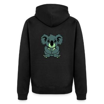 Koala Ours Bande Dessinée Animal - Veste à capuche bio Premium Unisexe - noir - Dos - Nico (187cm)