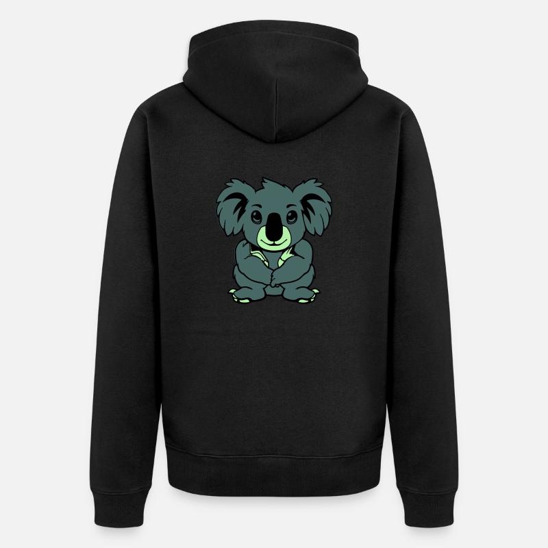 koalabär comic tier - Unisex Premium Bio Zip Hoodie - Schwarz