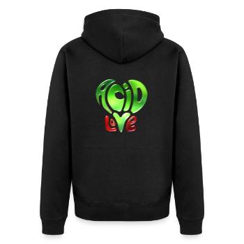 Acid Love Graphic - Unisex Premium Organic Zip Hoodie - black - Back - Nico (187cm)
