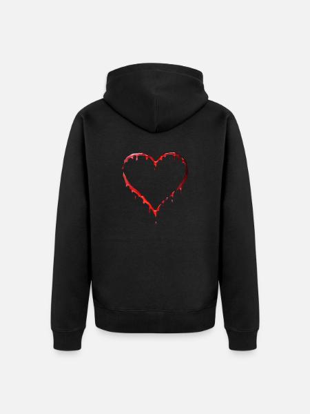 Krwawy kształt serca - Ekologisk premiumluvjack unisex - svart