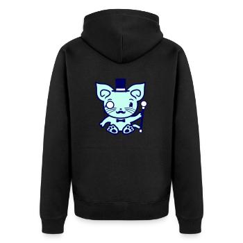Sir Cat Gentleman Chapeau haut de forme Monocle Rich Gentleman - Veste à capuche bio Premium Unisexe - noir - Dos - Nico (187cm)