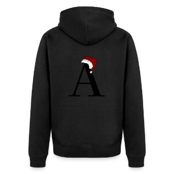 Buchstabe Weihnachten - Unisex Premium Bio Zip Hoodie - Schwarz - Hinten - Nico (187cm)
