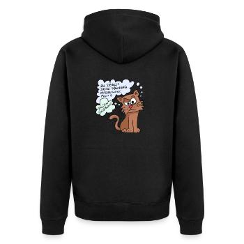 Du denkst deine Meinung interessiert mich? - Unisex Premium Bio Zip Hoodie - Schwarz - Hinten - Nico (187cm)