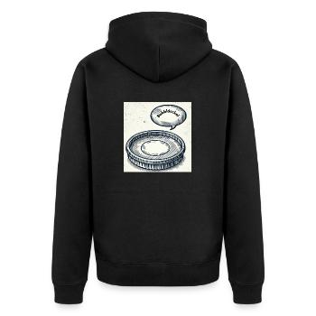 Babbldeckel - Unisex Premium Bio Zip Hoodie - Schwarz - Hinten - Nico (187cm)