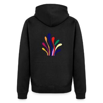 Eight linear patterns with different colors - Unisex Premium Organic Zip Hoodie - black - Back - Nico (187cm)