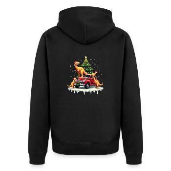 Dino Chicken Nuggets Shape Nuggets Christmas - Unisex Premium Organic Zip Hoodie - black - Back - Nico (187cm)