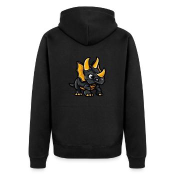 Dinosaur triceratops Comic - Unisex Premium Organic Zip Hoodie - black - Back - Nico (187cm)