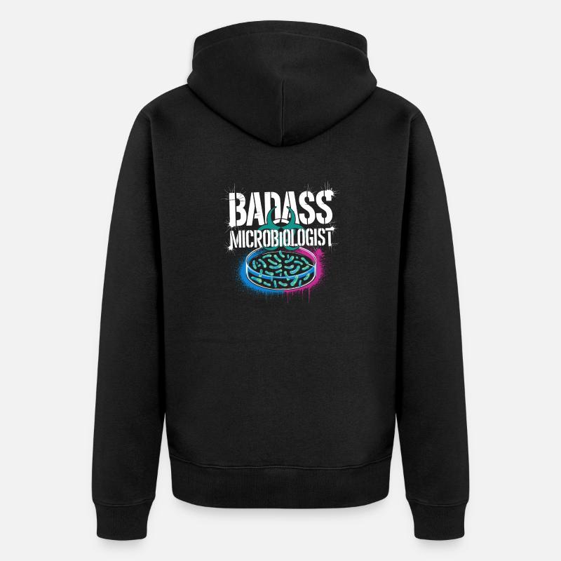 Stolz ein Mikrobiologe zu sein - Unisex Premium Bio Zip Hoodie - Schwarz