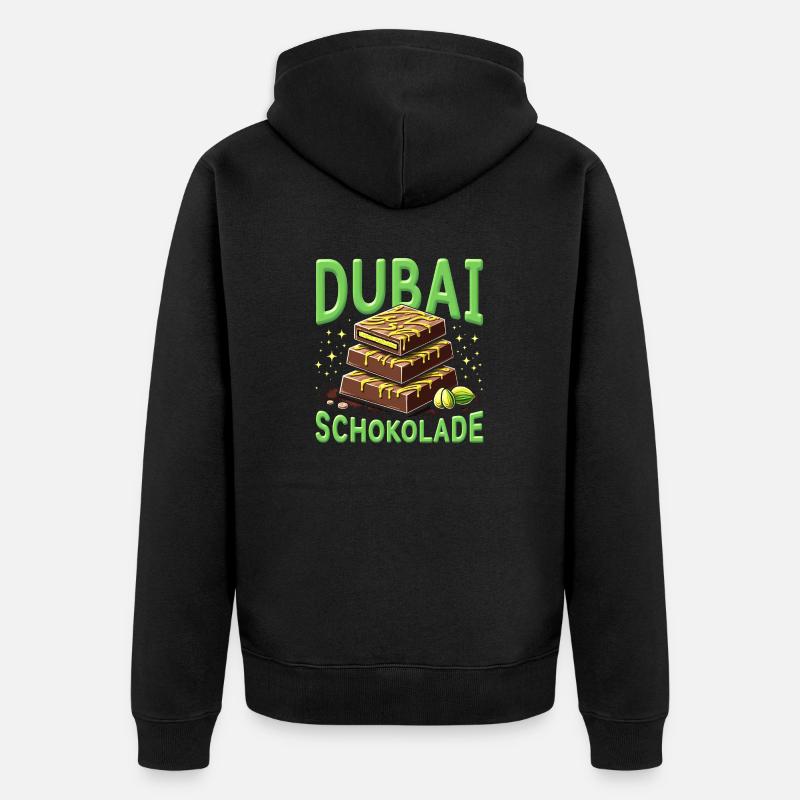 Chocolat de Dubaï - Chocolate Fun - Veste à capuche bio Premium Unisexe - noir