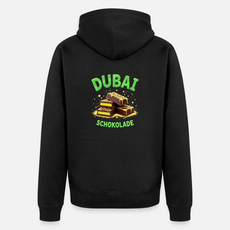 Chocolat de Dubaï - Chocolate Fun - Veste à capuche bio Premium Unisexe - noir