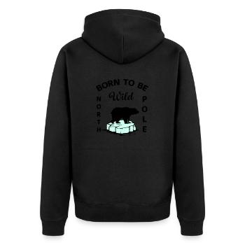 Ours polaire Wilderness Antarctique - Veste à capuche bio Premium Unisexe - noir - Dos - Nico (187cm)