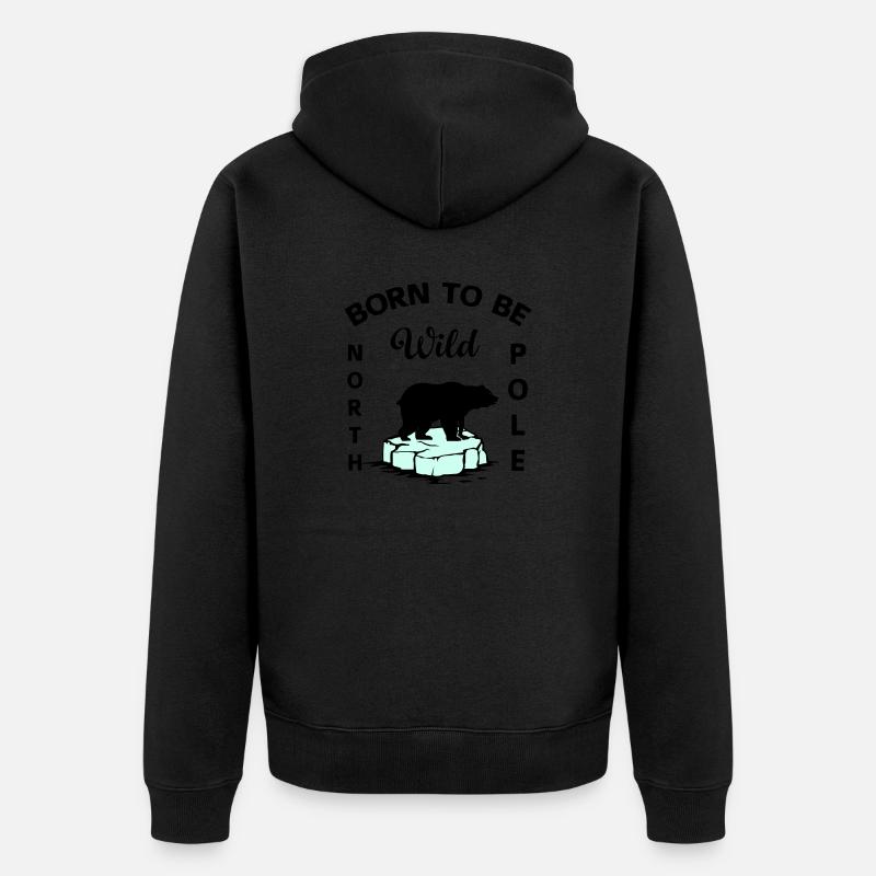 Polar Bear Wilderness Antarctica - Unisex Premium Organic Zip Hoodie - black