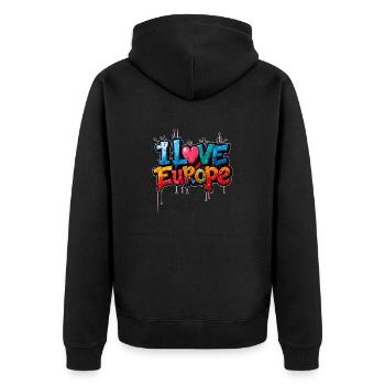 J’aime l’Europe - Veste à capuche bio Premium Unisexe - noir - Dos - Nico (187cm)