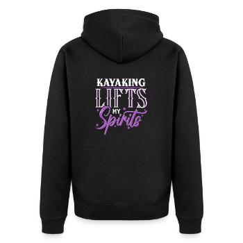 Le kayak me remonte le moral Passionné d’aventure - Veste à capuche bio Premium Unisexe - noir - Dos - Nico (187cm)