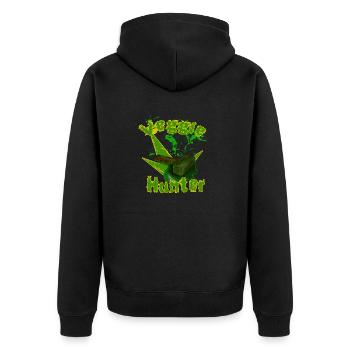 Veggie hunter - Unisex Premium Organic Zip Hoodie - black - Back - Nico (187cm)