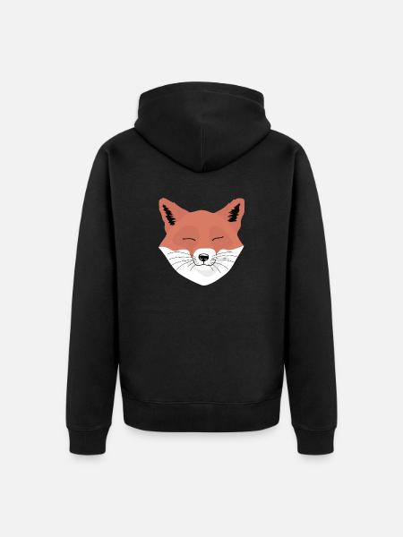Fuchs happy - Unisex Premium Bio Zip Hoodie - Schwarz