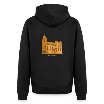 Wetzlar Dom Hessen - Unisex Premium Bio Zip Hoodie - Schwarz - Hinten - Nico (187cm)