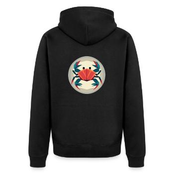 Zodiac Crab - Unisex Premium Organic Zip Hoodie - black - Back - Nico (187cm)