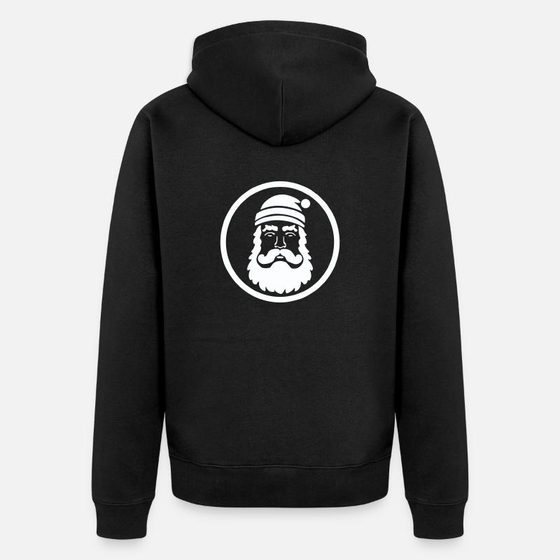 Festliches Weihnachtsmann-Bild - Unisex Premium Bio Zip Hoodie - Schwarz