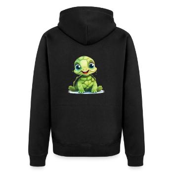 Süße Baby-Schildkröte - Unisex Premium Bio Zip Hoodie - Schwarz - Hinten - Nico (187cm)