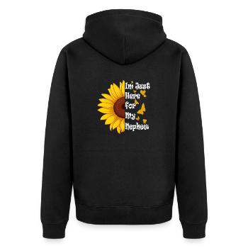 I'm Just Here For My Nephew Sunflower Mom Vintage - Veste à capuche bio Premium Unisexe - noir - Dos - Nico (187cm)