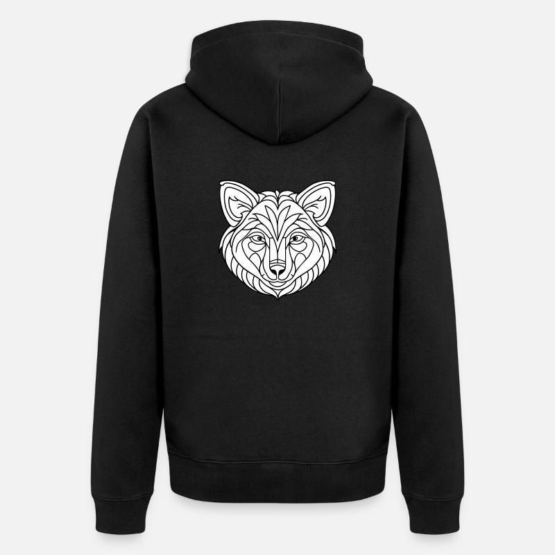 Visage de loup - Veste à capuche bio Premium Unisexe - noir