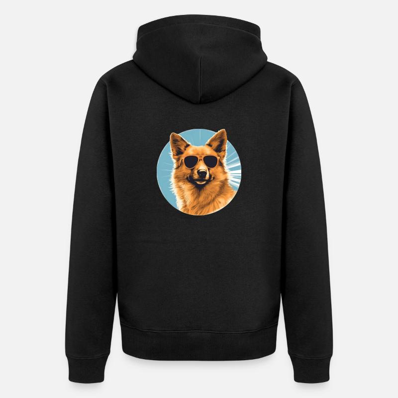 Spitz finlandais - Veste à capuche bio Premium Unisexe - noir
