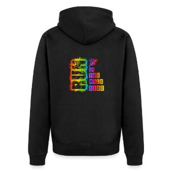 Run Run Exercise Race Strong Man Woman Sprint - Unisex Premium Organic Zip Hoodie - black - Back - Nico (187cm)
