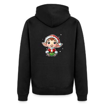 Elf Christmas Elf Gift Elf - Unisex Premium Organic Zip Hoodie - black - Back - Nico (187cm)