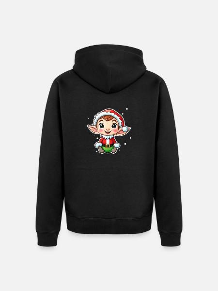 Elf Christmas Elf Gift Elf - Unisex Premium Organic Zip Hoodie - black